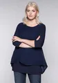 sheego Große Größen: Blusenshirt in leichter A-Linie mit Zipfelsaum, marine, Gr.40/42-56/58 13074100018
