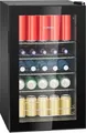 Bomann Getränkekühlschrank KSG 7287 | Glastürkühlschrank 63L | LED-Beleuchtung | Tischkühlschrank | Schwarz, E (Spektrum A bis G)