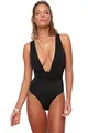 TRENDYOL Damen Detaillierter Badeanzug Zurück One Piece Swimsuit, Schwarz, 38 EU