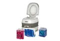 Enders® Campingtoilette Starter-Set Blue XL Comfort, (Spar-Set, inkl. 1.5L RINSE + 5L BLUE + 8 Rollen selbstaufl. Toilettenpapier), Kolbenpumpe, geringes Gewicht, glatte und hygienische Oberfläche