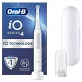 Oral-B iO Series 4 Elektrische Zahnbürste — Electric Toothbrush, Inkl. 1 Aufsteckbürste, Magnet-Technologie, Reiseetui — 4 Putzmodi für Zahnpflege, Zahnbürste Elektrisch, Designed by Braun, Weiß