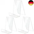 Buchaufsteller Acryl, 3 Stück Buchständer Transparent, Buchständer/Buchstütze, A