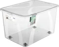 Rotho Aufbewahrungsbox Lona mit Rollen und Deckel 50 L transparent