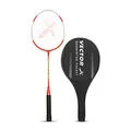 Vector X Badminton Racket | Color: Red | Size: 3 7/8 inches | for Men & Boys | Material: Aluminium | Best for Professional Athletes Training and Competition, Playing Outdoor, Backyards