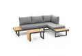 Greemotion Gartenlounge-Set Samara Lounge-Set Beige-Holz / Grau inkl. Auflagen & Tisch, (inkl. Auflagen), 3-tlg)