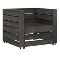 vidaXL Gartenlounge-Set, 2-tlg. Garten-Paletten-Lounge-Set Kiefernholz Grau Imprägniert