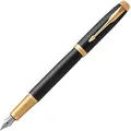 Parker Füller IM Premium Black/Gold G.C., Feder F, Aluminium eloxiert, schwarz, goldfarbige Zierteile