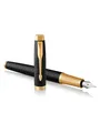 Parker IM Füller | Premium Black | Füllfederhalter mit feiner Feder | blaue Tinte | Geschenkbox