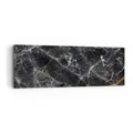 Wandbilder 90x30cm Leinwandbild Marmor Stein Schwarz Klein Bilder Art Wanddeko