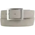 BELTINGER Ledergürtel Herren-Gürtel aus Veloursleder mit Doppel-Schnalle 4 cm - Velour-Leder (1-St) grau|silberfarben 85 cm (Gesamtlänge 100 cm)