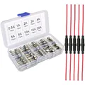 Gebildet 150Stück 5×20mm Glassicherung mit 5pcs Inline-Schraub-Typ AGC-Sicherungshalter, Fast-Schlag Glassicherung Glasrohr Assortierte Kit (Amp 0.5A 1A 2A 3A 4A 5A 8A 10A 15A 20A)