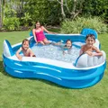 INTEX Swim Center Lounge Family Swimming Pool mit Getränkehalter Blau