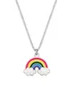 Elli Halskette Kinder Regenbogen Wolke Anhänger mit Emaille Bunt in 925 Sterling Silber