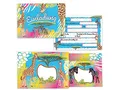 Limonia 12 Einladungskarten incl. 12 Umschläge zum Kindergeburtstag Einladung Geburtstag Mädchen Jungen Karten Safari Giraffe Zebra Pferd Sahara