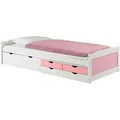 Idimex Funktionsbett, Weiß, Rosa, Holz, Kiefer, Vintage, 99x49x205 cm, FSC Mix, Kinder- & Jugendzimmer, Kindermöbel, Kinderbetten, Kindereinzelbetten