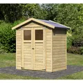 KARIBU Gartenhaus "Dahme", Holz, BxHxT: 207 x 219 x 123 cm (Außenmaße inkl. Dachüberstand) - beige