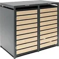 Westmann Mülltonnenbox 2-fach 240 Liter Holzoptik