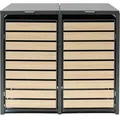 Westmann Metall Mülltonnenbox, Mülltonnenverkleidung für 2 Mülltonnen, 240 l,anthrazit,132 x 80 x 116 cm (B x T x H)
