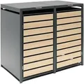 Westmann - Metall Mülltonnenbox, Mülltonnenverkleidung Für 2 Mülltonnen, 240 L, Anthrazit, 132 X 80 X 116 Cm (b X T X H)