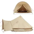 your GEAR Zelt Desert Baumwolle - 2 Größen Ø 4m oder Ø 5m, 4 bis 10 Personen - eingenähter PVC Boden Schlafkabine Vordach UPF 50+ Schutz 10000 mm Wassersäule Campingzelt Rundzelt Tipi