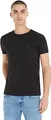 Tommy Hilfiger Herren T-Shirt Kurzarm Core Stretch Slim Fit, Schwarz (Black), XL