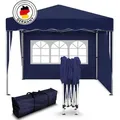 Kronenburg Pavillon 228, blau, 3 x 3m, höhenverstellbar, wasserdicht, faltbar