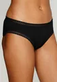 LASCANA Bikinislip (3er-Pack) aus elastischer Baumwolle mit weicher Spitze, schwarz