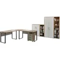 Büromöbel-Set BMG MÖBEL "Tabor Office 4", weiß (eiche sonoma, weiß), Metall, Holzwerkstoff, Arbeitsmöbel-Sets