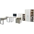 BMG-Möbel Büromöbel-Set Tabor Office 4, Schreibtisch, 2 Schränke und 2 Regale, eiche / weiß