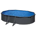GRE Ovalpool 500x300x120 cm Anthrazit mit Sandfilter 4 m³/h Set
