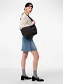 Pieces Umhängentasche "Amanda" in Dunkelgrau - (B)58 x (H)31 x (T)7 cm, schwarz/grau, Damen