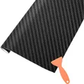 Matte Black Carbon Autofolie - 1500x300mm, selbstklebend, 3D-Effekt, blasenfr...