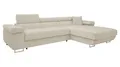 Mirjan24 Ecksofa Torezio Mini Cord mit Bettkasten, Einstellbare Kopfstützen, Bequeme Polsterung, Eckcouch mit Schlaffunktion für Wohnzimmer, L-Form Couch (Poso 100, Seite: Rechts)