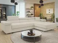 MIRJAN24 Ecksofa Torezio Mini Cord, mit Bettkasten und Schlaffunktion, Einstellbare Kopfstützen, 280x170x70-90 cm