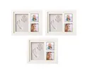 3 Stück Baby Hand Fußabdruck Set Pookie Boo selber machen Echtholz Bilderrahmen