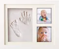 Baby Hand und Fußabdruck Set selber machen Echtholz Bilderrahmen Platzhalter