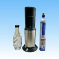 SodaStream CRYSTAL Wassersprudler Titan + 1 Glaskaraffe + 1 CO2 Kartusche