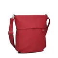 Zwei Damen Handtasche Mademoiselle.M M90 Umhängetasche 6 Liter klassische Crossbody Bag, weiches Kunstleder, Schulter-Tasche inklusive zweitem kurzen Gurt (lipstick)