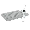 BR Bringer Infrarot Heizkissen mit Abschaltautomatik - 6 Heizstufen (25-60°C), Überhitzungsschutz, Maschinenwaschbar, LED Display, sehr weiches Flanell (Grau, 45 x 30 cm)