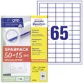 Avery-Zweckform 6121-65 Universal-Etiketten 38 x 21.2 mm Papier Weiß 65 Blatt Permanent haftend Tintenstrahldrucker, Laserdrucker, Farblaserdrucker, Kopierer,
