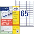 Zweckform Universaletiketten 6121-65, weiß, 38 x 21,2mm, 65 Blatt, 4.225 Stück