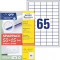 AVERY Zweckform 6121-65 Universal Etiketten (3.250 plus 975 Klebeetiketten extra, 38x21,2mm auf A4, Papier matt, individuell bedruckbar, selbstklebende Aufkleber mit ultragrip) 65, weiß