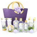 SPA LUXETIQUE Damen Bade Geschenkset 10-tlg Lavendel Geburtstag Duschgel Lotion