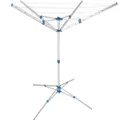 tectake Mobile Wäschespinne, aus Aluminium, drehbar und stufenlos höhenverstellbar, 102 x 102 x 160 cm