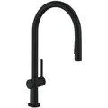 hansgrohe Küchenarmatur Talis M54, schwarz matt, Hochdruck, 360° schwenkbar, ausziehbarer Auslauf