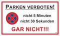 Parken verboten! 150 x 250 mm Warn- Hinweis- und Verbotsschild PST-Kunststoff