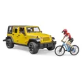Bruder 2543 Jeep Wrangler Rubicon Unlimited mit 1 Mountainbike und Radfahrer (02543)
