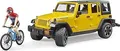 Bruder - JeepWrangler Rubicon Unlimited, 1 Mountainbike und Radfahrer