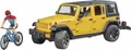 Bruder Jeep Wrangler Rubicon Unlimited mit Mountainbike und Radfahrer 02543