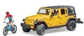 BRUDER, JEEP Wrangler Rubicon mit Fahrrad und Radfahrer, 1/16, BRU2543